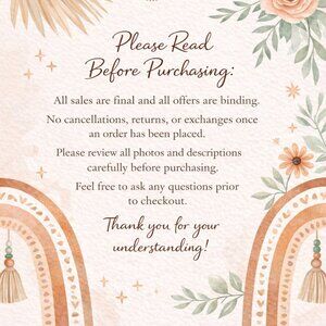 Please Read Before Purchasing (All Sales Are Final)